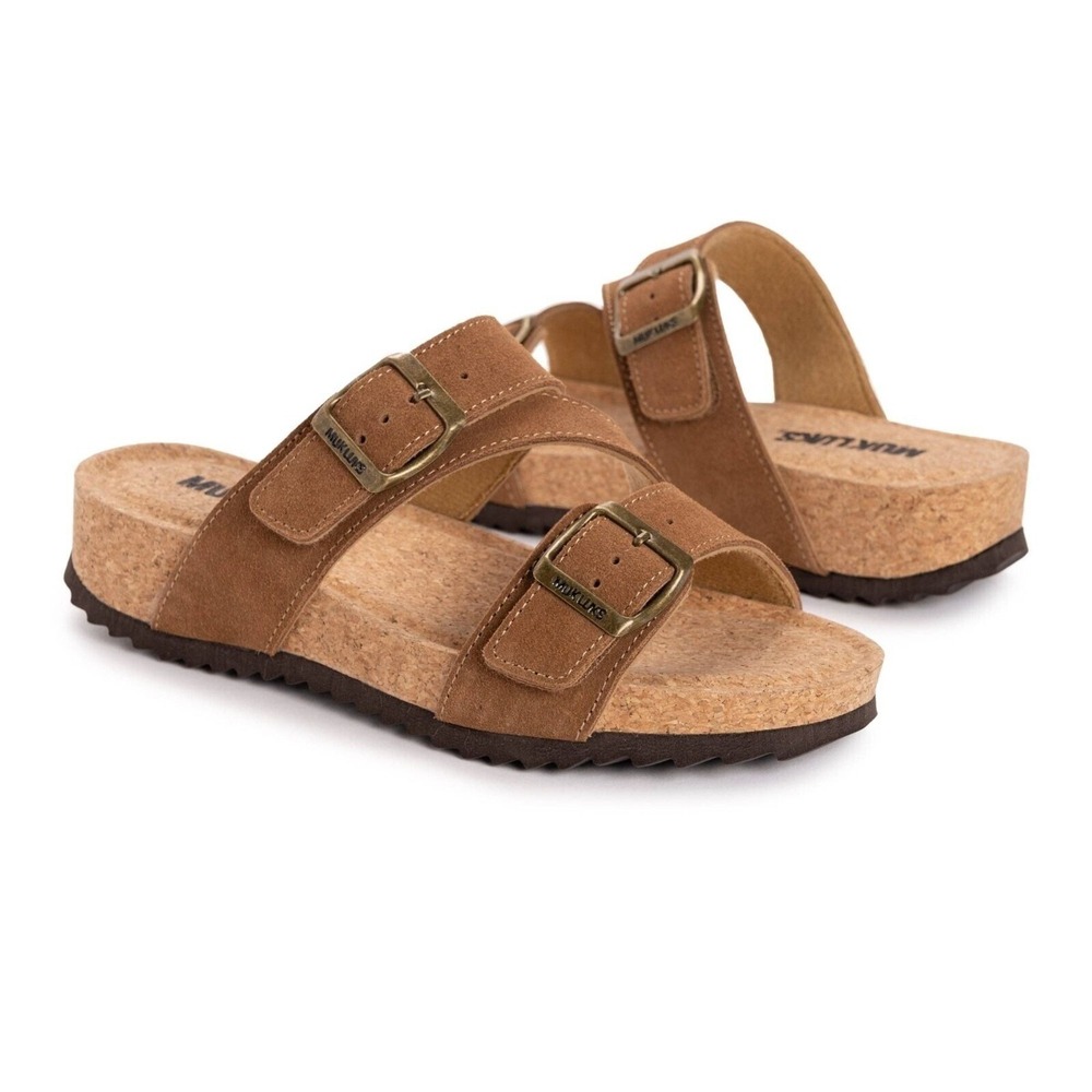 Women's Sandals by Muk Luks Poppy Cognac Suede Size 9 New With Tags